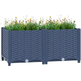 furnicato Hochbeet 80 x 40 x 38 cm Grau