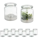 Relaxdays Teelichthalter 12er Set Glas Transparent