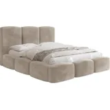 WFL GROUP Polsterbett Greige, Holz, 140x200 cm, Schlafzimmer, Betten, Polsterbetten