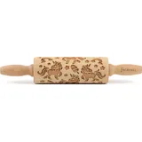 Folkroll "3D-Motiv-Teigrolle", braun, L:23cm, Buchenholz, Teigroller, Einhorn