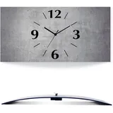 ARTland Wanddeko Wanduhr ohne Tickgeräusche Alu Quarzuhr analoge Quarzuhr 60x30 cm Grauer Beton Optik U1RG