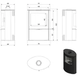 Freistehender Kaminofen EKO Koza AB/S 2 10kW schwarz TERMOTEC mit Verschluss - Schwarz