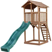 Axi Beach Tower Spielturm Braun - Grüne Rutsche