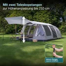 Skandika Sonnensegel Spirit 740 x 310 cm | Wetterschutz mit Teleskopstangen,