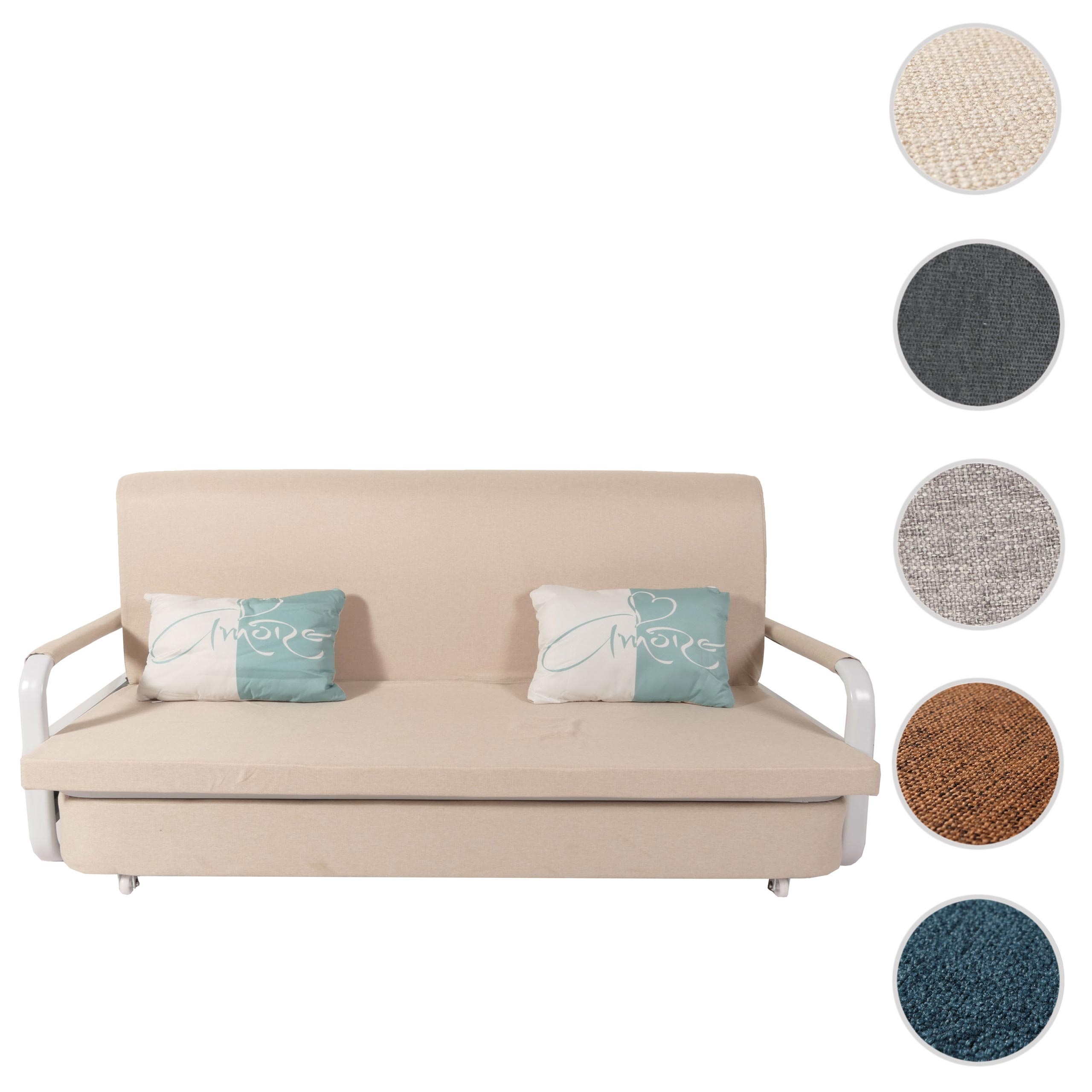 Schlafsofa HWC-M83, Schlafcouch Couch Sofa, Schlaffunktion Bettkasten Liegefläche, 190x185cm ~ Stoff