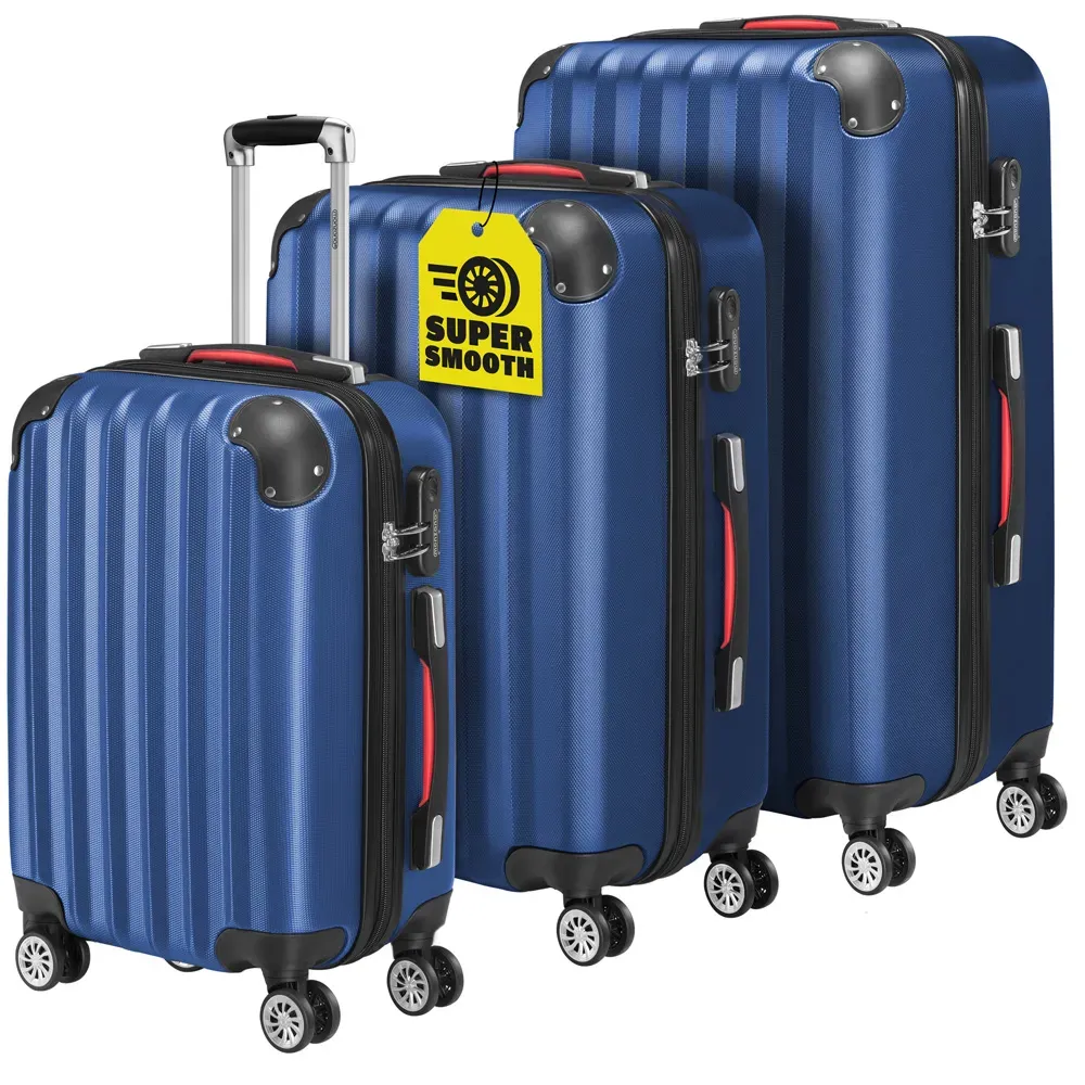 Hard Shell Suitcase Set Baseline 3Pcs Blue 36L, 68L, 89L
