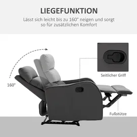 Homcom Relaxsessel, mit Liegefunktion, 160° Neigebar