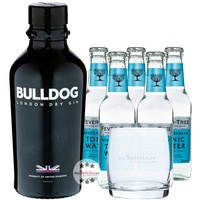 Bulldog Gin & Fever-Tree Tonic Set + Glas