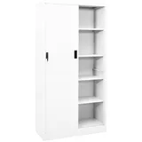 vidaXL Büroschrank mit Schiebetür Weiß 90x40x180 cm Stahl