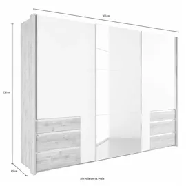 WIMEX Schwebetürenschrank Level by fresh to go 300 x 236 x 65 cm Weiß