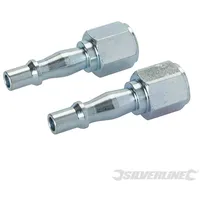 Silverline Bajonett-Druckluft-Schnellverbinder, Doppelpckg. 1/4 Zoll BSP