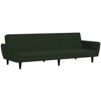 vidaXL Schlafsofa 2-Sitzer Dunkelgrün Samt