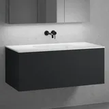 neoro n50 Unterschrank B: 120 cm mit 1 Auszug, Waschtisch ohne Hahnloch weiß matt, B: 120.5 BN0101WM+BN0434BM