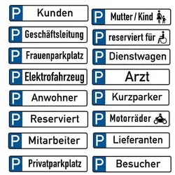 Parkplatzkennzeichen - Alu geprägt - verschiedene Ausführungen (Ausführung: Lieferanten)