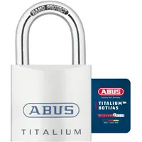 ABUS Titalium Vorhängeschloss 80TI/45 gl.-8012 - gleichschließend - Kellerschloss mit leichtem, massiven Schlosskörper aus Spezial-Aluminium - ABUS-Sicherheitslevel 7 - Silber