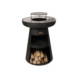 PURLINE Rundgrill mit runder Grillplatte und Grillrost aus schwarzem Stahl EFP55RB