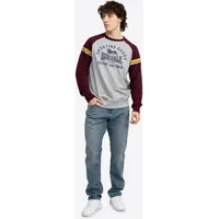 Lonsdale Herren Rundhals Sweatshirt normale Passform BREGIS grau|ROT M