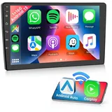 Hikity Autoradio Android 2 Din Navi mit Carplay Wireless Android Auto 9 Zoll Autoradio