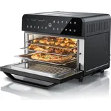 Arendo Heißluftfritteuse 1800 Watt, Minibackofen, Airfryer, 25L, Edelstahl, Pizzaofen, 4 Ebenen, Mini Backofen mit Umluft, Timer, 12 Programme,