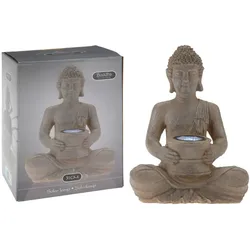 ProGarden Gartenfigur Buddha mit Solarleuchte