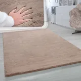 Paco Home Fellteppich »Rabbit 780«, rechteckig, 26 mm Höhe, Kunstfell, Kaninchenfell-Haptik, ein echter Kuschelteppich, Uni-Farben beige