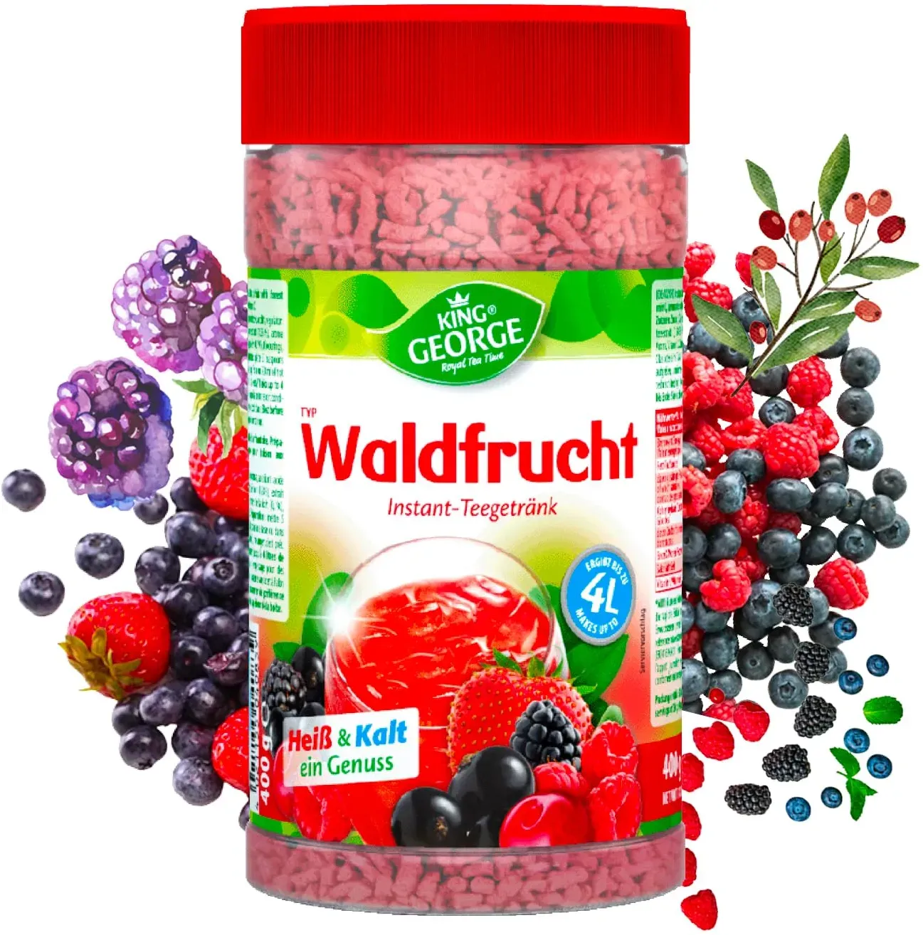 KING GEORGE Instanttee - 6 Stück Vorteilspack / Waldfrucht