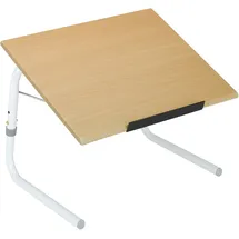 Bischof Tablett BISCHOF "Betttisch", weiß (weiß, holzfarben), B:52cm H:35cm L:40cm, Holz, MDF, Tabletts, zusammenklappbar