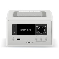 sonoro Relax Internetradio mit Bluetooth (Sleep-Timer, UKW, DAB Plus, WLAN, Spotify, Amazon, Deezer, Meditation) Radiowecker Weiß