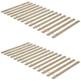Home4You Rolllattenrost 2er Set, 90 x 200 cm - Fichte-/ Kieferlatten - mit Textilband - 2er Set