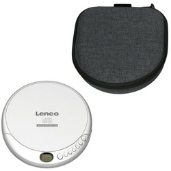Lenco CD-200 CD-Player (Batteriekapazität der Powerbank: 5000 mAh, tragbarer CD/CD-R/MP3 Spieler inkl. Kopfhörer und Tasche, Anti-Schock) schwarz|silberfarben Lenco Alecto