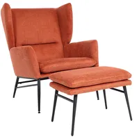 Mendler Lounge-Sessel mit Ottomane HWC-L62, Ohrensessel Polstersessel Cocktailsessel Hocker,