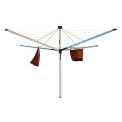 BERLINLODGE Wäschespinne Vento 8 Leinenreihen Aluminium Himmelblau| Hx⌀ 205x290cm Wäscheständer Wäscheleine Wäschetrockner