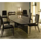 Design Luxus Ess Zimmer Wohn Tisch Holz Hochglanz Tische italien Möbel Metall