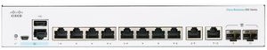 Cisco Switch Business CBS350-8FP-E-2G-EU, 8-port, 1 Gbit/s, 8x PoE+, 2x SFP Combo, managed
