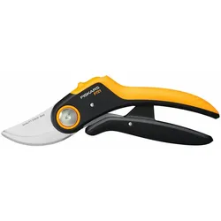 Fiskars Plus PowerLever Bypass-Gartenschere P721, Bypassschere, Zweigschere, Gartenwerkzeug, Stahl, FiberComp-Kunststoff, Orange, 1057170