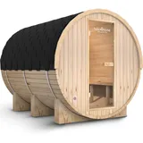 holz4home® Fasssauna Pini Wood inkl. Elektroofen I Gartensauna aus Fichtenholz I Aussensauna Saunafass Sauna für Terrasse Aussenbereich (Sauna XL)