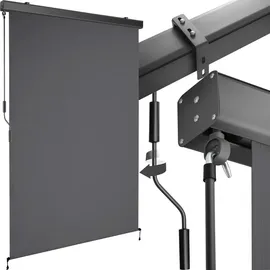 Tectake tectake® Senkrechtmarkise, verschiedene Größen, pulverbeschichtetes Aluminiumgehäuse, inkl. Wandhaltern