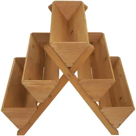 Mendler Pflanztreppe HWC-O15 56 x 56 x 70 cm Braun