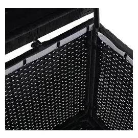 Mendler Poly-Rattan Kissenbox HWC-D88, Gartentruhe Auflagenbox Truhe Premium schwarz, 51x100x50cm 170l