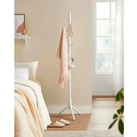 VASAGLE Kleiderständer RCR04WT weiß Holz 8 Haken 47,0 x 175,0 cm