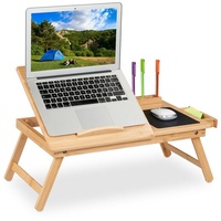 relaxdays Laptoptisch Bambus Laptoptisch braun|schwarz