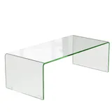 Costway Couchtisch Transparent Glas 108 x 50 x 35 cm