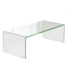 Costway Couchtisch Transparent Glas 108 x 50 x 35 cm