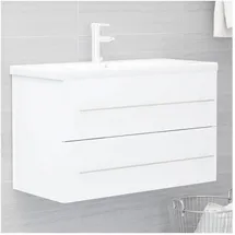 vidaXL Waschbeckenunterschrank Weiß 80x38,5x48 cm Holzwerkstoff