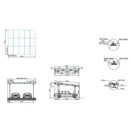 Home Feeling Doppelcarport 5,96 x 0,00 m Silber inkl. Regenrinne
