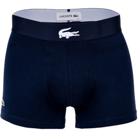 Lacoste Herren Boxershorts, 3er Pack - Classique Lacoste, Trunks, Big Croc Print, Casual, Cotton Stretch Grün/Dunkelblau/Weiß S