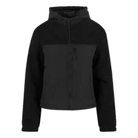 URBAN CLASSICS Sherpa Crinkle Nylon Mix Jacke - Black