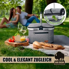 BigDean Kühlkorb 22L bis zu 5 Stunden kühl - Einkaufskorb Thermo Einkaufskorb Kühltasche Isolierkorb Thermokorb - BigDean