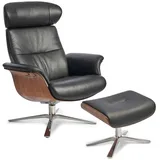 CONFORM Sessel Timeout Relaxsessel mit Hocker - Fantasy Black - Fußkreuz Quattro Alu