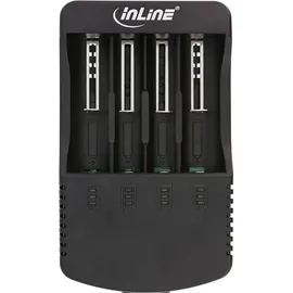 InLine 01287L Ladegerät für Lithium und NiCd+NiMH Akkus mit Powerbank-Funktion